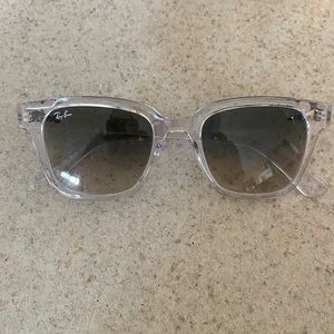 AUTHENTIC RayBan sunglasses. Clear frames with grey lenses!